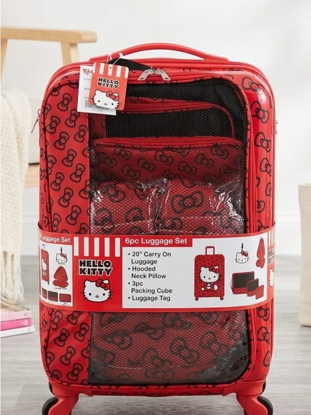 Hello Kitty Red Luggage and Travel Set